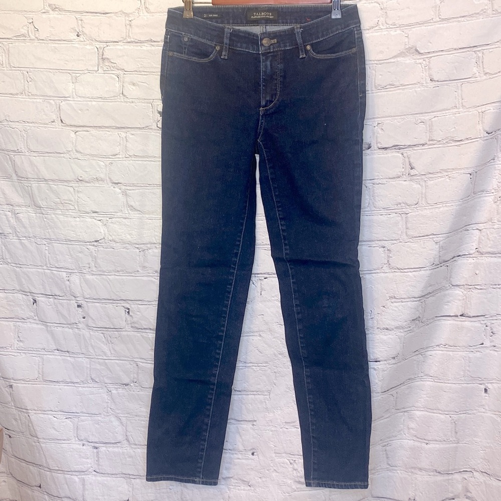 Talbots Slim Ankle 5-Pocket Denim Blue Jeans Size 2 Excellent Condition